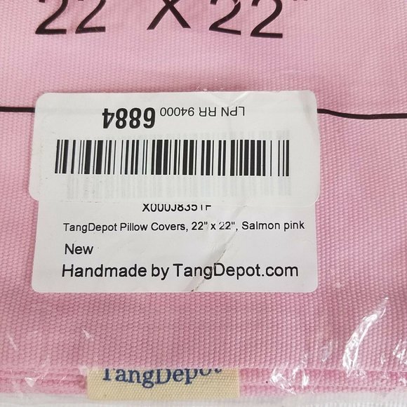 Pillow Cover Pink 22x22 In Square New Solid - Picture 8 of 9